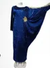 Etniska kläder elegant sammet muslimsk klänning kvinnor veckade afrikanska Indien Islamiska kläder maxi klänning Jubah Long Robe Abaya Marockan Kaftan Elbise T240515
