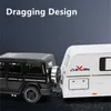 Diecast modelauto's 1/32 legering trailer RV Truck Model Die Cast Metal Entertainment Off-road voertuig Camping Voertuig Model geluid en lichte kinderen speelgoedgeschenken WX WX