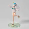 Action Toy Figures 22cm Beach Swimwear Blue Haired Girl Anime Figure Rem Twins Action Figur Rem Figur Collection Model Doll Toys Y240516