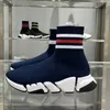 High top thin waist thick soled socks shoes men's and women's Paris sports shoes top version of knitted wool tube beautiful fashion classic explosive socks shoes