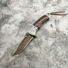 1st Ny high end Flipper Knife Damascus stål Drop Point Blade Damascus Steel With Wood Handle Ball Bearing EDC Pocket Knives