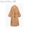 معطف الخندق في منتصف الطول للسيدات Maxmaras Wool Blend Coat Italian Brand Women Luxury Coat Whight Qualit