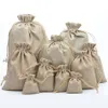 コーヒー豆キャンディギフトバッグポーチ251pのための自然なジュー​​トドローストリングバッグ