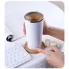 Muggar självrörande kaffemugg magnetisk USB laddning kopp automatisk rostfritt stål bärbar blandning läcksäker med LED