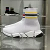 High top thin waist thick soled socks shoes men's and women's Paris sports shoes top version of knitted wool tube beautiful fashion classic explosive socks shoes