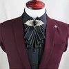 Bow Ties British Butterfly Knot Tie Handmade Flower Bowtie Ribbon College Rhinestone Shirt Gift Fashion Men Accessories