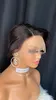 Großhandel Preis Top -Qualität brasilianischer peruanischer Indianer 100% Vrigin Roh Remy Human Hair Black Pixie Curly T Teil Perücke