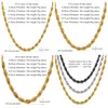 U7 Tjockt rostfritt stål Twisted Rope Chain Necklace For Men Gold Color Hippie Rock Chain Choker 18-30 Classic Hip Hop Jewelry 240508