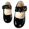 Walking Kids Pu Leather Big Flower Princess Party Wedding Child Girls Dance Shoes Anti-Slip Casual Sneaker L2405 L2405