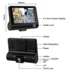 Sürüş Kaydedici Araba DVR HD 1080p 3 lens 170 derece 4.0 inç çizgi kamera arka görünüm Park gözetim kameraları otomatik video hareket algılama
