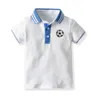 Chłopcy koszule polo Summer 2024 Krótkie rękawki dla dzieci kreskówek piłka nożna dzieci szkolne stroje dla dzieci odzież L2405