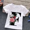 T-shirty Unisex Summer Nowy koszulka moda alfabet dziewcząt T-shirt harajuku retro chłopcy T-shirt Kwiat Element Piękny okrągły szyję Childrens T-shirtl240502