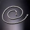 Guldkedjor Fashion Silver Hip Hop Jewelry Rope Chain Mens Halsband Miami Cuban Link Chain Halsband Giftbredd är cirka 3 mm