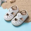 Summer Infant Baby Girls Anti-collision Toddler Shoes Love Soft Bottom Genuine Leather Kids Children Beach Sandals L2405