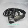 Designer Borbaroy Belt Fildle Fuckle Genuine Leather Twent Twisted Black Authentic Genuine Leather Belt Tamanho 36