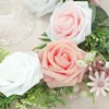 Decorative Flowers Artificial 25pcs Real Looking Pink Ombre Colors Foam Fake Roses With Stems For DIY Wedding Bouquets Bridal Shower Cente