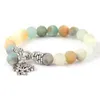 MG2156 8 mm Matte Amazonite Boho Bransoletka Moda Women Drzewo Stres Stress Relief