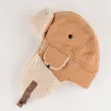 パイロットレイフェンハットメンズウィンターフィーディングアイプロテクションキャンバスハット女性の温かいカシミア風の耳の保護ハットスキースキー