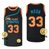 Męska Jackie Moon Ed Monix Półprzewodowa koszulka do koszykówki #7 Kawa Black #55 Vakidis #69 Downtown Szygowane Jersey Flint Tropics