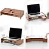 Andra datorkomponenter DIY TROE LAPTOP STAND HOLDER Monitor Riser Desk Organizer Base With Storage Ders - Cherry Wood Drop Delive Otm7B