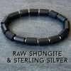 MG2110 New Natural Raw Shungite Wrist Mala Mens Energy Yoga Grounding Root Chakra Bracelet