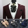 Bow Ties British Butterfly Knot Tie Handmade Flower Bowtie Ribbon College Rhinestone Shirt Gift Fashion Men Accessories