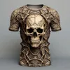 Skull TShirts For Men 3d Spider Print Street Designer Mens Clothing Daily Casual Short Sleeves Tops Loose Oversized Sweatshirt 240509