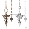 Pendant Necklaces Jln Metal Dowsing Pendum Nce Reiki Cone Shape Charm Gold Red Copper Platinum Rose Plated For Divination Meditation D Dhuan