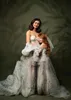 写真のための花の印刷マタニティドレス取り外し可能な袖の妊娠女性の写真撮影ドレス付き妊娠中のガウン