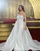 Prinzessin Diamonds Hochzeitskleid volle Perlen trägerloser Brautkleider Vestido Novia Abnehmbarer Zug Robe de Mariee