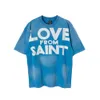 7GBN Retro Designer t shirts for Men and Women Saint Michael Kingdom Trendy High Street Distressed Short Sleeved for Both