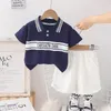 Ubrania chłopców Sets Summer Children koszulki Polo Shorts 2PCS Sport Suit for Baby Tshirts TrackSuits Dzieci jogging stroje 5y 240515