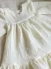 Filles robes filles coton vestidos printemps fête pour enfants vêtements en lin blanc vestido