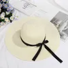 Womens Beach Sun Paraply Large Brim Cork Straw Hat Fashionable Summer Bow Hat Casual Summer Sun Hat 240515