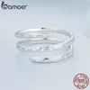 Cluster Rings Bamoer 925 Sterling Silver Triple Wrapped Justerable Ring Delicate Cz Finger For Women Girl Fashion Jewelry Gift BSR543-E