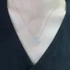 Säljer 925 Sterling Silver Pink Diamond Clover Necklace Earring Set för Womens Fashion Wedding Banket Brand Jewelry 240511