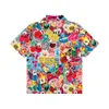 Men's Casual Beach Shirts Men Summer Short Sleeve Silk Bowling Shirt Man Cardigan Blouse Fashion Hawaii Floral Print Luxury Designer Dress Shirt Plus A18