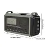 Zonne -aangedreven radiotakket 35 mm hoofdtelefoon Jack Hand Crank Am FM SW Noaa Weather 4 Ways 10000MAH voor Survival 240506