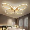 Noordse creatieve aluminium kamervormige plafondlichtvlinder 36W LED Warm Living Control Kids '22W White Lamp hanger Hvamu