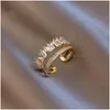 Toe Rings Vintage Cuban Link för kvinnor Rostfritt stål Mens Flower Star Crown Face Geometric Finger Ring Gothic Jewelry Bijoux Femme D OTKC8