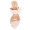 Real Women Leather Ladies Genuine 2024 PVC CM High Heels Sandals Dress Shoes Pumps Slipper Summer Casual Peep-toe Open Toes Party Wedding Dimond Transparent d 7585