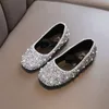 Girl's Princess Glitter Party Shallow Children Ballet Flats 21-36 Elastic Band Fyra färger Vackra barnskor L2405 L2405