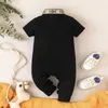 ROMPERS Bébé Vêtements de bébé 3 à 24 mois pour bébé garçon Summer Summer Souche Casual Infant Prince Romper Toddler Tiny Button Jumpsuitl2405L2405