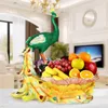 Plates Luxury Dessert Plate Fruit Holder Home Decor Resin Peacock Tray Dry Living Room Decoration Dishes