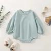 Rompers 0-24M newborn baby girl boy sportswear jumpsuit for young children long sleeved basic cotton oversized Dalian clothing pants baby clothing jumpsuit d240516