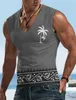 Tops da uomo da uomo Coconut TR TR stampato Sleevelico hawaiano giubbotto da spiaggia casual camicia da uomo abbigliamento da uomo Fitness 2023 T240515
