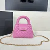 Hot luxury Designer bags New C 23K Tote Diamond Check Chain Bag Single shoulder crossbody Bag Mirror painted leather diamond check quilted calfskin purse