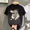 2024 Internet Celebridade Vessa Hot Nicho Design Sense Light Luxury Men's T-shirt Mangueira curta Moda de algodão Halte Hateria