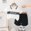 Ubrania chłopców Sets Summer Children koszulki Polo Shorts 2PCS Sport Suit for Baby Tshirts TrackSuits Dzieci jogging stroje 5y 240515