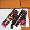 Bandanas Designer Hoofdband Bandage Luxe Silk Bandeau Twilly Head Scarf For Handbag Women Snood Letter Flower Scraves Bandeaux HAIRLA OTOBZ